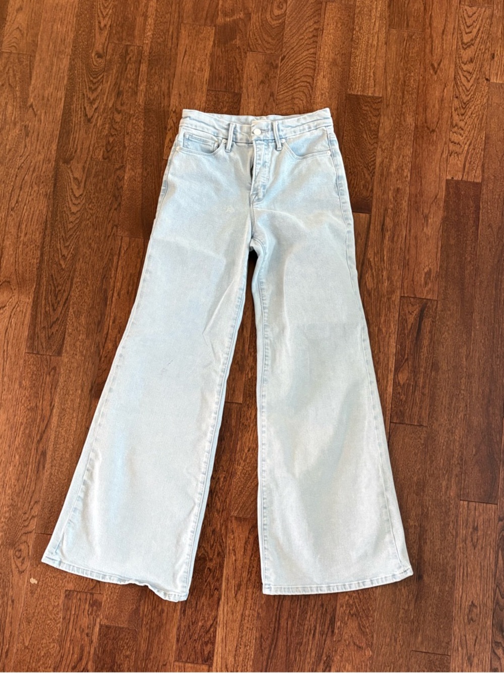 Good American Light Blue Flared Jeans